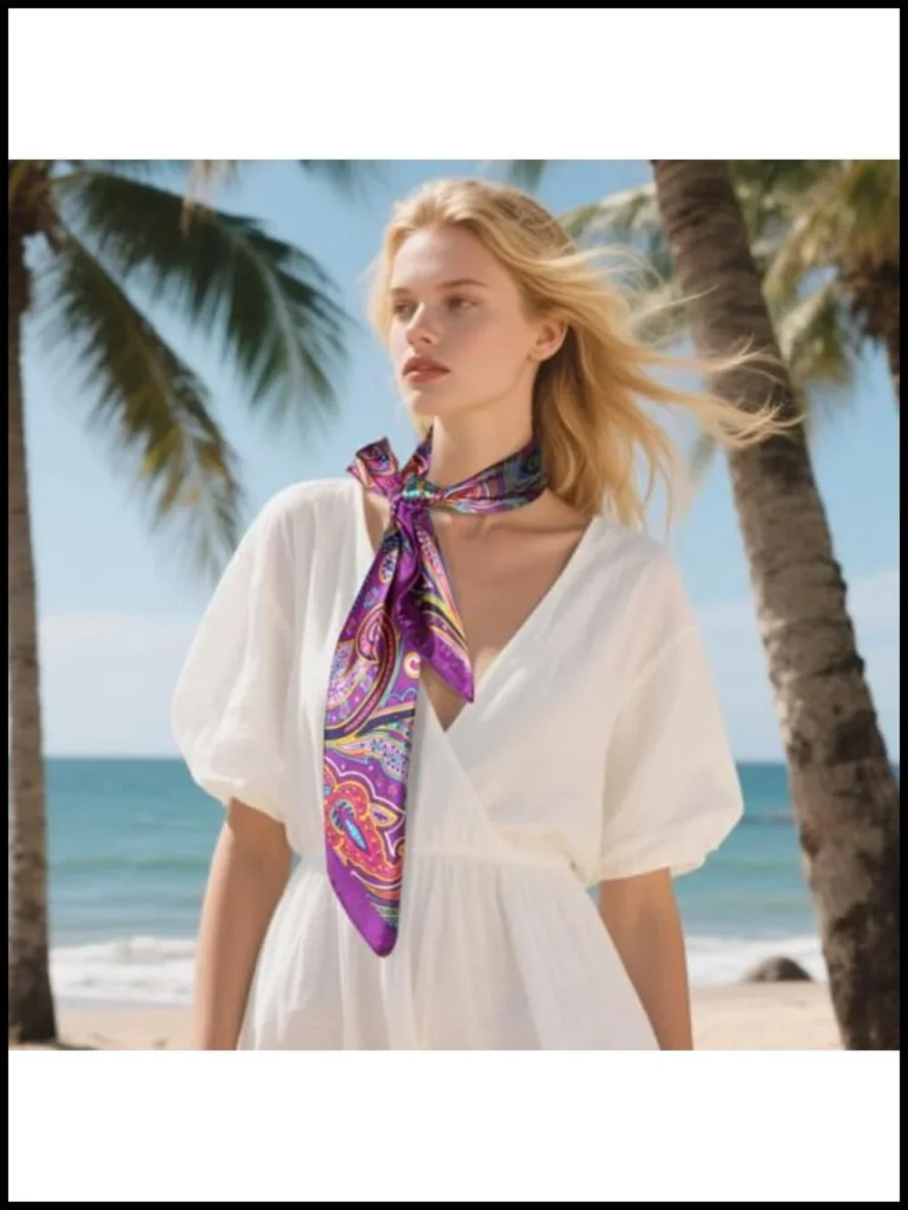 35-inch Silk Satin Square Scarf for Hair Wrapping Sleeping